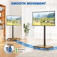 thumbnail image 6 of TAVR Furniture Mobile Swivel TV Stand for 32-60 inch TVs, Height Adjustable Rolling TV Cart with Wheels, Tiger Wood, 6 of 8