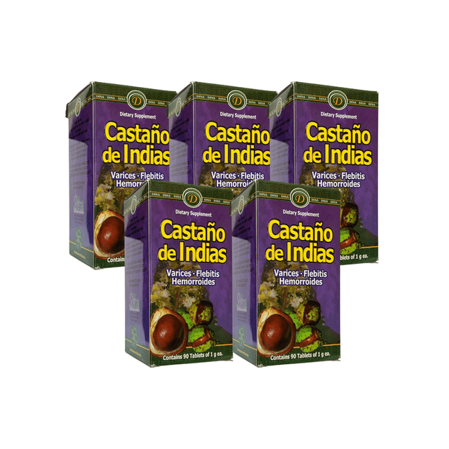 Castaño De Indias Suplemento Alimenticio Circulación 90 Tabs Pack 5
