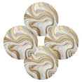 thumbnail image 2 of Round Placemats Set of 4 Heat Resistant Washable Kitchen Table Decorations 15.4in Gold and White Marble, 2 of 7