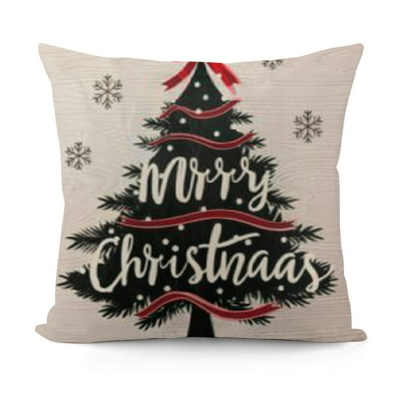 YINGXI Black Merry Christmas Pillow Covers Joy Snow Winter Holiday Throw Pillowcases Farmhouse Christmas Decorations for Couch/Sofa/Porch 12x12in