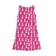 thumbnail image 4 of LTTVQM Girls Easter Dress Egg Rabbit Graphic Happy Sleeveless Sundress Comfy Round Neck Midi Dresses Holiday A-Line Dresses Hot Pink 5-6 Years, 4 of 5