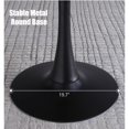 thumbnail image 3 of Round Dining Table with Natural Wood Finish and Metal Base - Modern Mid-Century Style, 3 of 10
