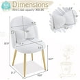 thumbnail image 2 of PRZL Fluffy Girls Vanity Chair with Back & Pillow,Cute Small Cozy Desk Chair No Wheels,Comfy Makeup Ch with Ajustable Gold Legs,for Bedroom,Living Room,Small Space,White, 2 of 18