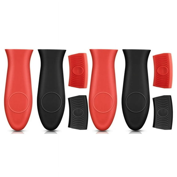 4x Silicone Hot Handle Holder and Assist Handle Holder Cast Iron Skillet Handle Cover Cast Iron Silicone Handle Cover