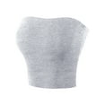 thumbnail image 2 of A2Y Women's Basic Sexy Cute Tube Strapless Cotton Tank Top Light H Grey L, 2 of 4