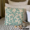 thumbnail image 6 of Aqua Blue Throw Pillow Cover, Sea Weeds Beach Ocean Theme Pillow Cover, 14x14 inch (35x35 cm) Pillow Cover, Square Silk Pillow Cover, Floral Mediterranean, Sea - Sea Weeds, 6 of 10