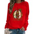 thumbnail image 1 of Innerwin L'action de Grâce Tops Citrouille Impression Femmes T-Shirt Parti Cou Ample Tee Rouge 2XL, 1 of 2