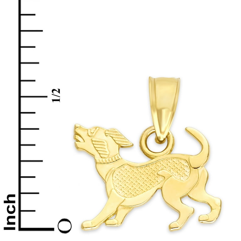 14k Gold Dog Pendant Playful Puppy Jewelry Pet Memorial Gifts