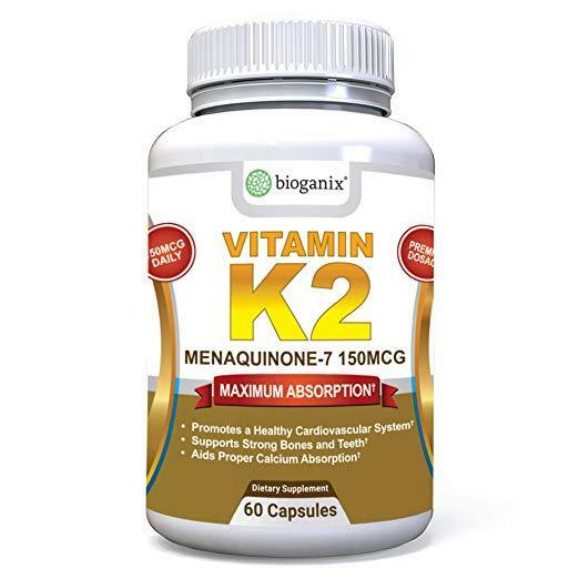 BioGanix Vitamin K2 MK7 (MenaQ7) for Maximum Bioavailability Calcium