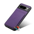 thumbnail image 5 of SaniMore for Google Pixel 8 Pro Case, PU Leather Skin & Rugged PC Backplane Card Slots [Up to 2] Shockproof Anti-fall Flip Kickstand Slim Lightweight Business Shell for Google Pixel 8 Pro, Purple, 5 of 8
