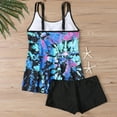 thumbnail image 6 of EINCcm Plus Size Tankini Swimsuits for Women Two Piece Tummy Control Bathing Suit Floral Print Tankini Top with Shorts, 6 of 9