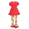 thumbnail image 4 of Unique Baby Girls Back To School Cute Apple Ruffle Outfit (8Y, Red), 4 of 4