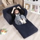 thumbnail image 4 of Sillas para niños MOMCAYWEX, sofá sherpa suave 2 en 1 para niños pequeños, azul oscuro, 4 of 6