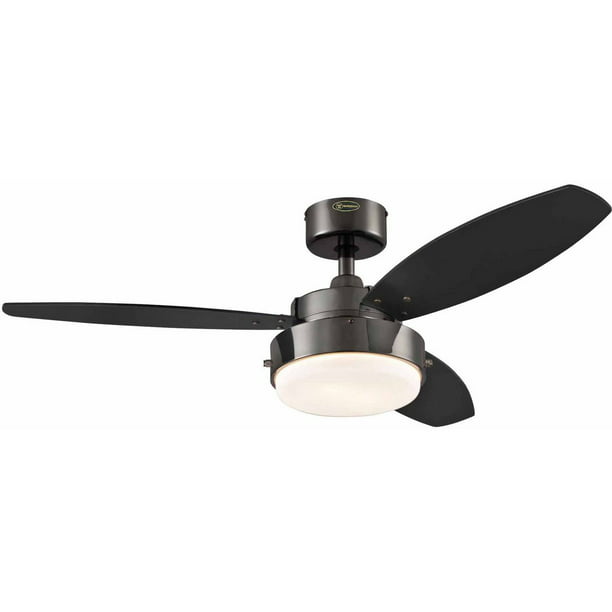 Westinghouse 7876400 42 Metal 3 Blade Reversible Ceiling Fan Com - Solana 48 Inch Indoor Ceiling Fan With Dimmable Led Light Fixture