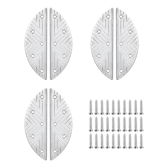 Uxcell 6Pcs Metal Heel Plates Heel Repair Pad with Screw Nails for Shoes and Boot Replacement