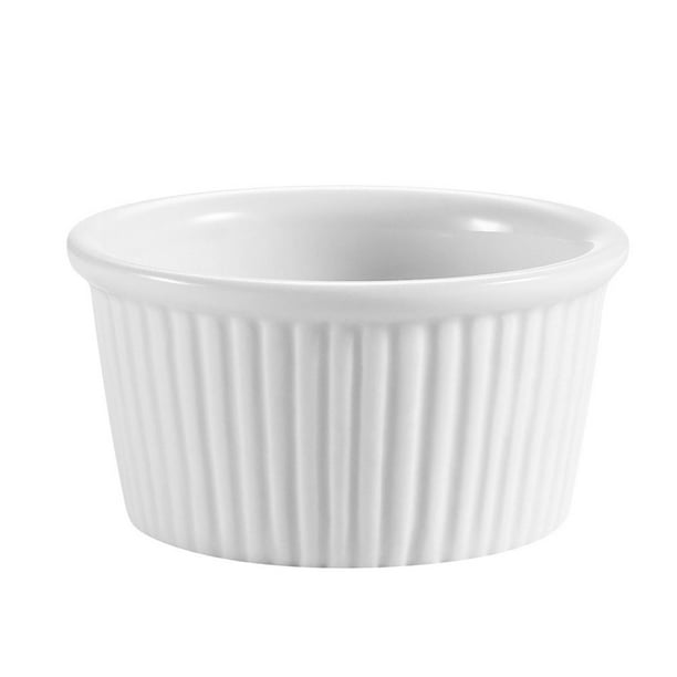 Ramekin Fluted Super White 2 Oz. 25/8"Dia. X 11/2"H, Porcelain, Super