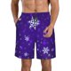 thumbnail image 1 of Balery Dark Purple Snowflakes Traje de Baño Estilo Hawaiano para Hombre, Shorts de Secado Rápido con Bolsillos-X-Large, 1 of 6