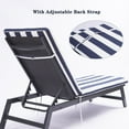 thumbnail image 5 of Outdoor Lounge Chair Cushion Replacement Patio Funiture Seat Cushion Chaise Lounge Cushion Thick Comfortable Reclining Lounge Portable Chaise Cushion for Indoor/Outdoor Patio Furniture, Blue Striped, 5 of 7