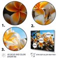 thumbnail image 3 of Designart "Tropical Splendor White and Yellow Plumeria" Floral Floater Framed Wall Art Print, 3 of 7