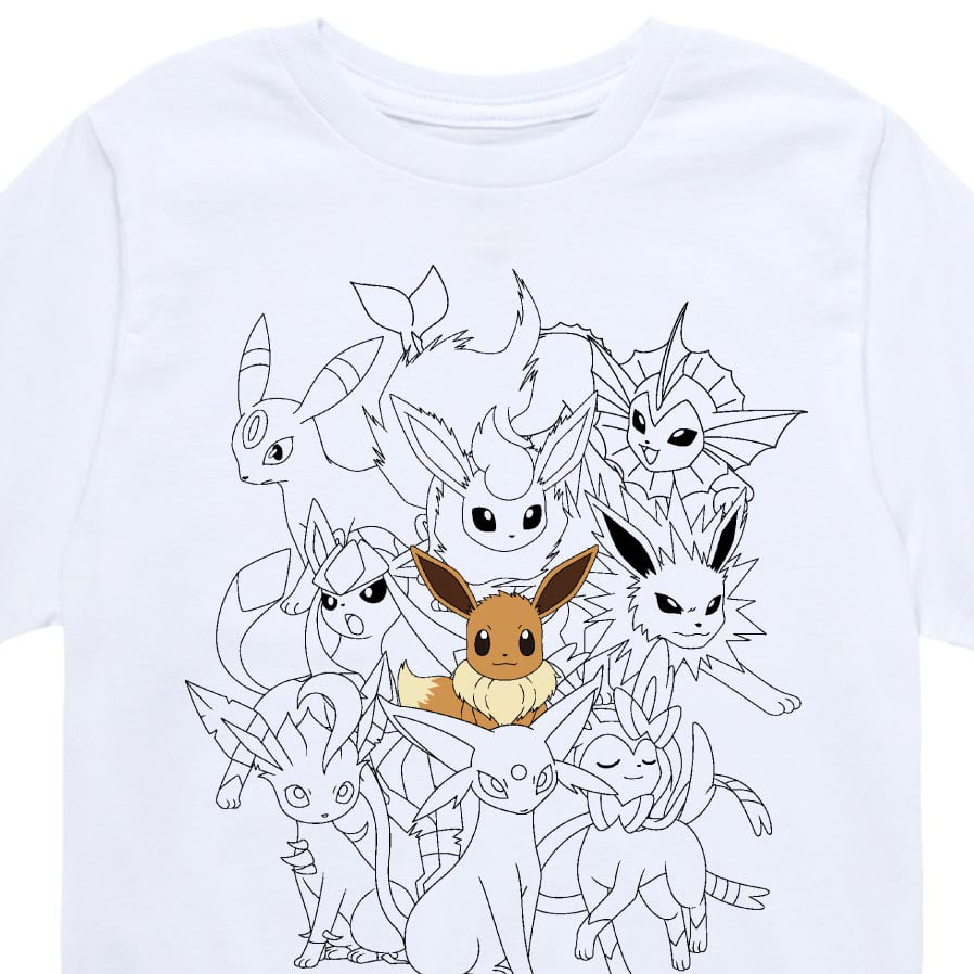  Fifth Sun Pokemon Eeveelution Girls Short Sleeve Tee Shirt,  White, X-Small: Clothing, Shoes & Jewelry