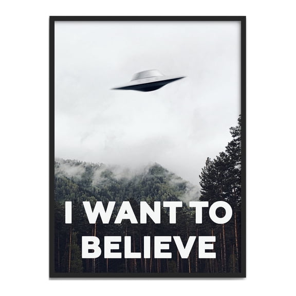 Haus and Hues The X Files I Want To Believe 12" X 16" Poster