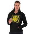 thumbnail image 4 of Cool Checkerboard Happy Face Smile Hoodie Sweatshirt Women Men Brisco Brands S, 4 of 6