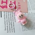 thumbnail image 2 of Labubu llavero muñeca pareja llavero Kawaii dibujos animados creativo Bowknot teléfono móvil bolsa colgante dijes mochila decoración regalos, 2 of 4