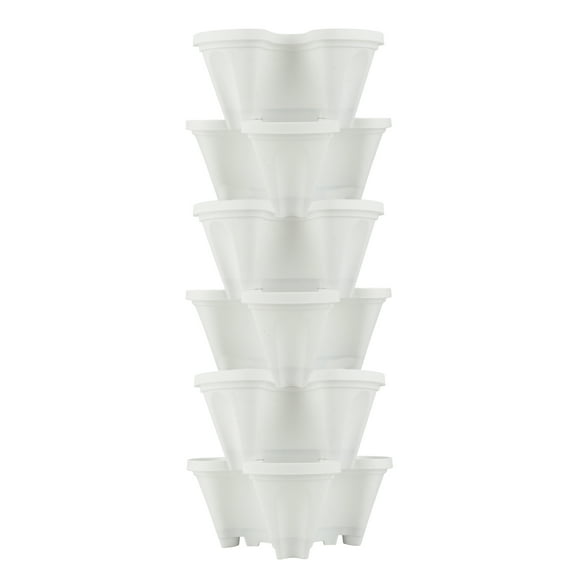 PP Three-dimensional Four-petal Flower Pot, Strawberry Pot, Multi-layer Overlay Cultivation Pot, Vegetable And Fruit Cultivation Pot - White It Is Recommended To Sell In Single