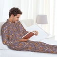 thumbnail image 5 of Bingfone Men's Pajama Set 2 Piece Loungewear PJs, Long Sleeve with Pajama Pants-Daisies Flowers, 5 of 7