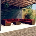 thumbnail image 1 of vidaXL 12 Piece Patio Lounge Set with Cushions Brown Poly Rattan, 1 of 5