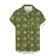 thumbnail image 2 of Blusa y camisa de manga corta con cuello vuelto para hombre, con botones y estampado navideño, informal, de manga corta y cuello vuelto., 2 of 4
