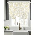 thumbnail image 5 of Yellow Flower Tie Up Curtains for Window, Thermal Insulated Balloon Shade Adjustable Rod Pocket Curtains Valance Panels for Kitchen Bathroom Cafe 42 x 54 Vintage Farmhouse Boho Leaf Spring Plant, 5 of 6