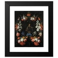 thumbnail image 2 of Abraham Mignon 20x24 Black Modern Framed Museum Art Print Titled - Garland of Flowers (1675), 2 of 5