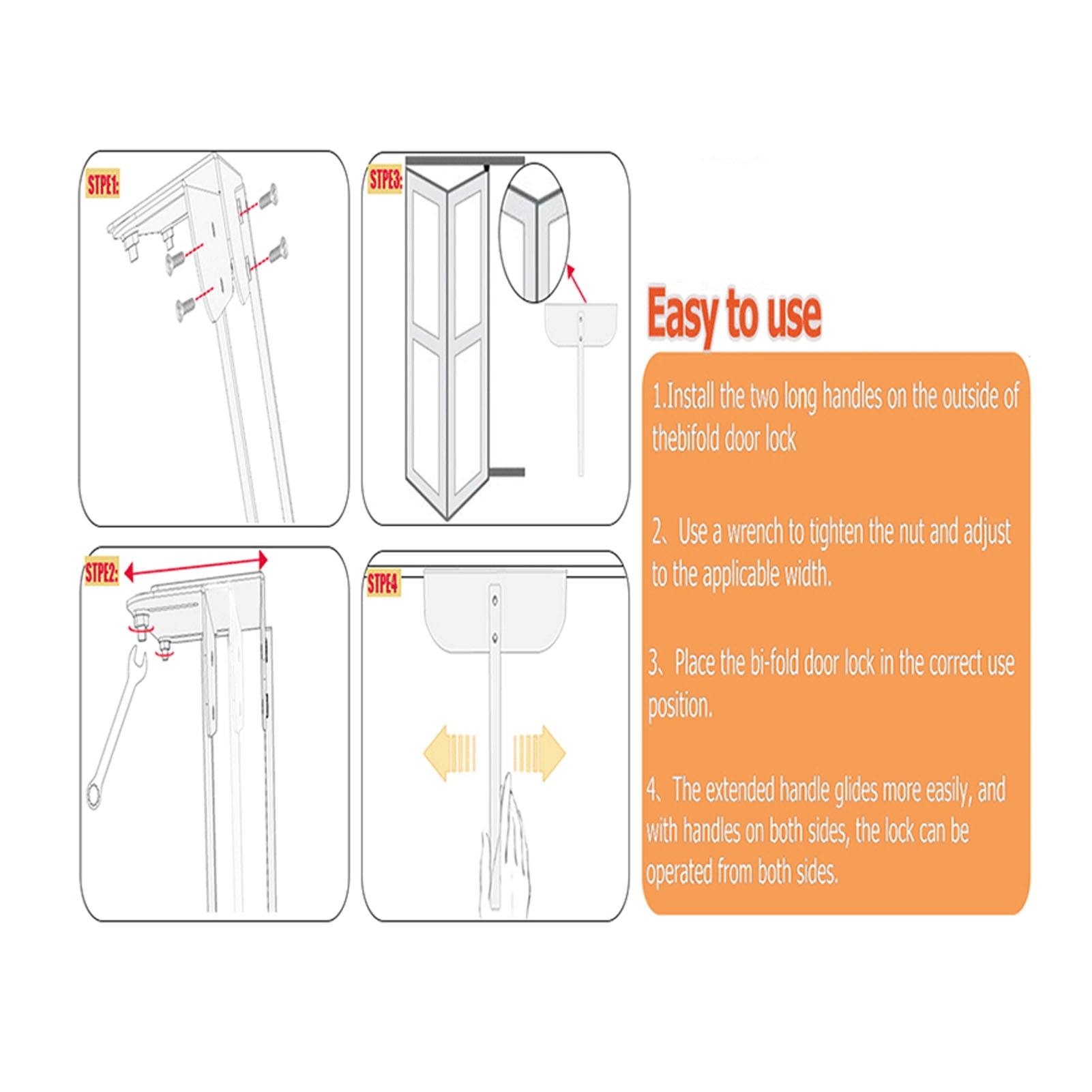 NFTIGB Bi Fold Lock Aluminum Alloy Double Door Bifold Closet Safety Lock for Folding Door Pantry Childproof Lock 8.58 inches / 21.8 cm