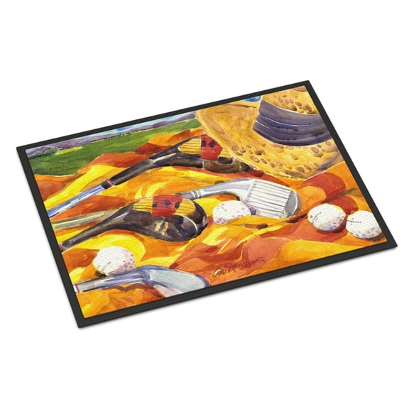Carolines Treasures 6063MAT Golf Clubs Golfer Door Mat Indoor Rug or Outdoor Welcome Mat 18X27 Doormat 27"L x 18"W
