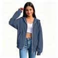 thumbnail image 4 of NAISIBABY Girls' Hooded Zip-Up Hoodie, Solid Thicken Jackets Coat Sweatshirts Fashion Kids Clothes Navy Size 15, 4 of 8