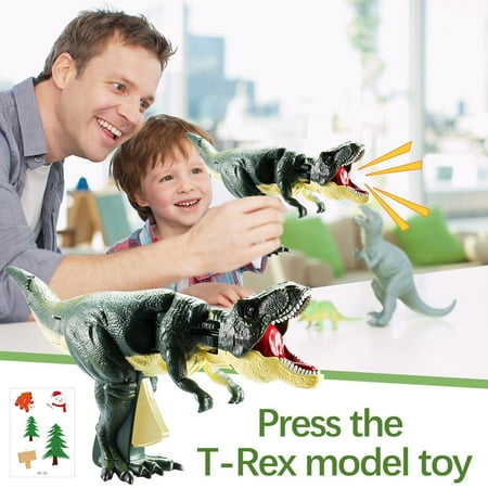 SPOORYYO Interactive Dinosaur Toy with Vibrating Head and Tail Press Button for Motion