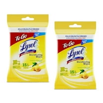 Lysol To Go Disinfecting Wipes Flatpack Lemon & Lime Blossom Scent, 15 Ct. - Pack of 2