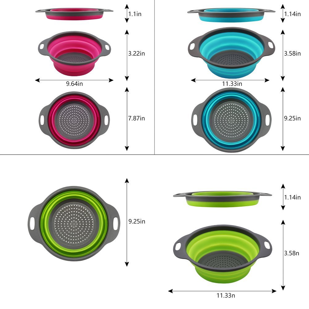 Gimgong Collapsible Silicone Colander Set of 3 photo 7