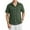 Green, variant on Men's Cotton Linen Short Sleeve Shirts Casual Button Down Shirts Summer Green Tops with Pocket XL