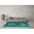 thumbnail image 3 of Ahgly Company Indoor Round Oriental Turquoise Blue Industrial Area Rugs, 3' Round, 3 of 4