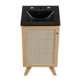 thumbnail image 6 of Modway Soma 18" Modern Wood Bathroom Vanity with Adjustable Shelf in Oak/Black, 6 of 16