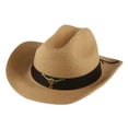 thumbnail image 1 of Sombrero de vaquero occidental de moda, sombrero de protección solar, disfraz Unisex, de paja para vacaciones al aire libre, , , marrón Fernando Sombrero de vaquero, 1 of 8
