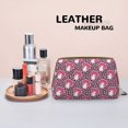 thumbnail image 4 of Pink Leopard Print Mushroom Makeup Bag, Large Capacity Travel Cosmetic Bag for Women Girls- Travel Toiletry Bag Leather Portable Waterproof Makeup Case Organizer with Handle, 4 of 4