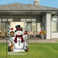 thumbnail image 3 of JOOCAR Snowman with Rabbit and Birdhouse Garden Flag for Winter Christmas Home Outdoor Garden Yard Door Decor 12x18 inch, 3 of 5