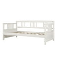 thumbnail image 6 of Solid Wood Daybed Frame, Twin Daybed with Headboard, Sturdy Slats Support, No Box Spring Needed, Space Saving Sofa Bed for Living Room, Platform Twin Size Daybed for Kids Adults, White, D1466, 6 of 10