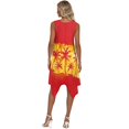 thumbnail image 6 of HELLHERO Palm Sunset Pleated Sundress, Crew Neck Summer Sleeveless Dress Side Pockets Asymmetric Asymmetric Beach Skirt, 6 of 8