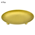thumbnail image 3 of Uxcell 3.7" Dia Iron Round Decorative Candle Plate Base Holders, Gold 4 Pack, 3 of 5
