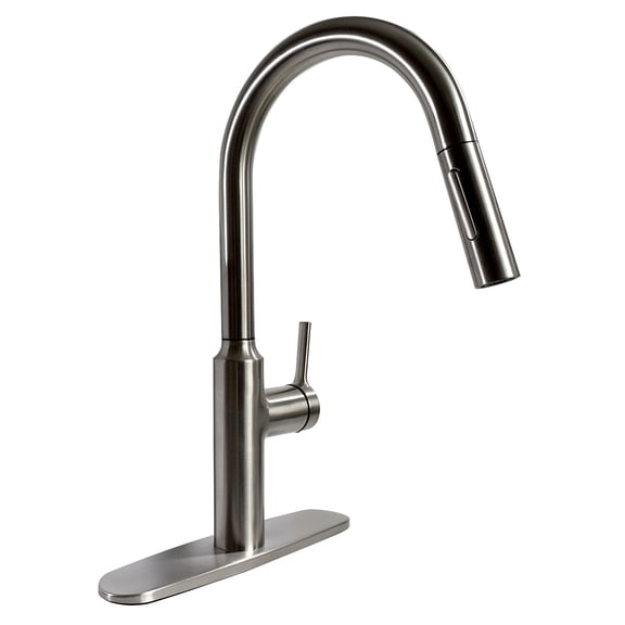 Premium Slimline Single Handle Pull Down Kitchen Faucet - Brushed Nickel