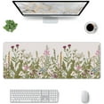 thumbnail image 2 of Botanical Cute Flowers Gaming Mouse Pad XL 31.5×11.8 in Aesthetic Wildflowers Pink Floral Sage Green Plants Herbs Extended Desk Mat 30X80cm with Non-Slip Rubber Base Stitched Edge for Office Home, 2 of 6